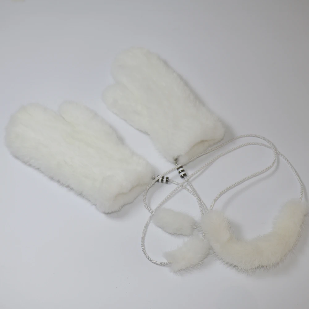 Winter Real Mink Fur Gloves Women Soft Warm 100%Natural Mink Fur Gloves Lady Good Elastic Genuine Fur Gloves Knitted Fur Glove