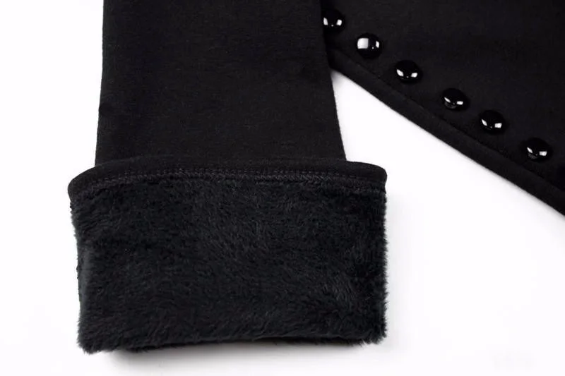 Long Gloves Women's Knitted Cotton Elastic Sun Protection Fashion Simple Brushed Lining Autumn and Winter Warm Sleeves