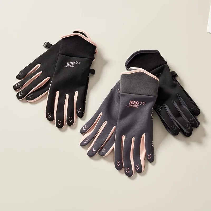 Women Winter Keep Warm Touch Screen Fleece Fashion Outdoor Sports Gloves Waterproof Not Bloated Antiskid Drive Riding