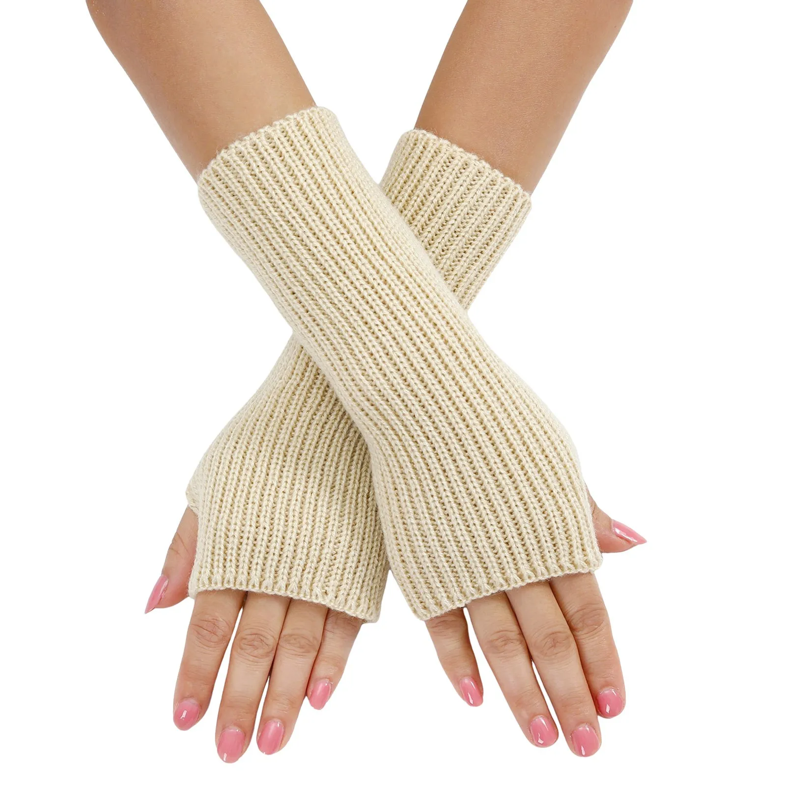 Ladies Warm Knit Fingerless Gloves Convertible Mittens Fashion Flowers Trendy 2025 Female Clothes Accessories Decor украшения