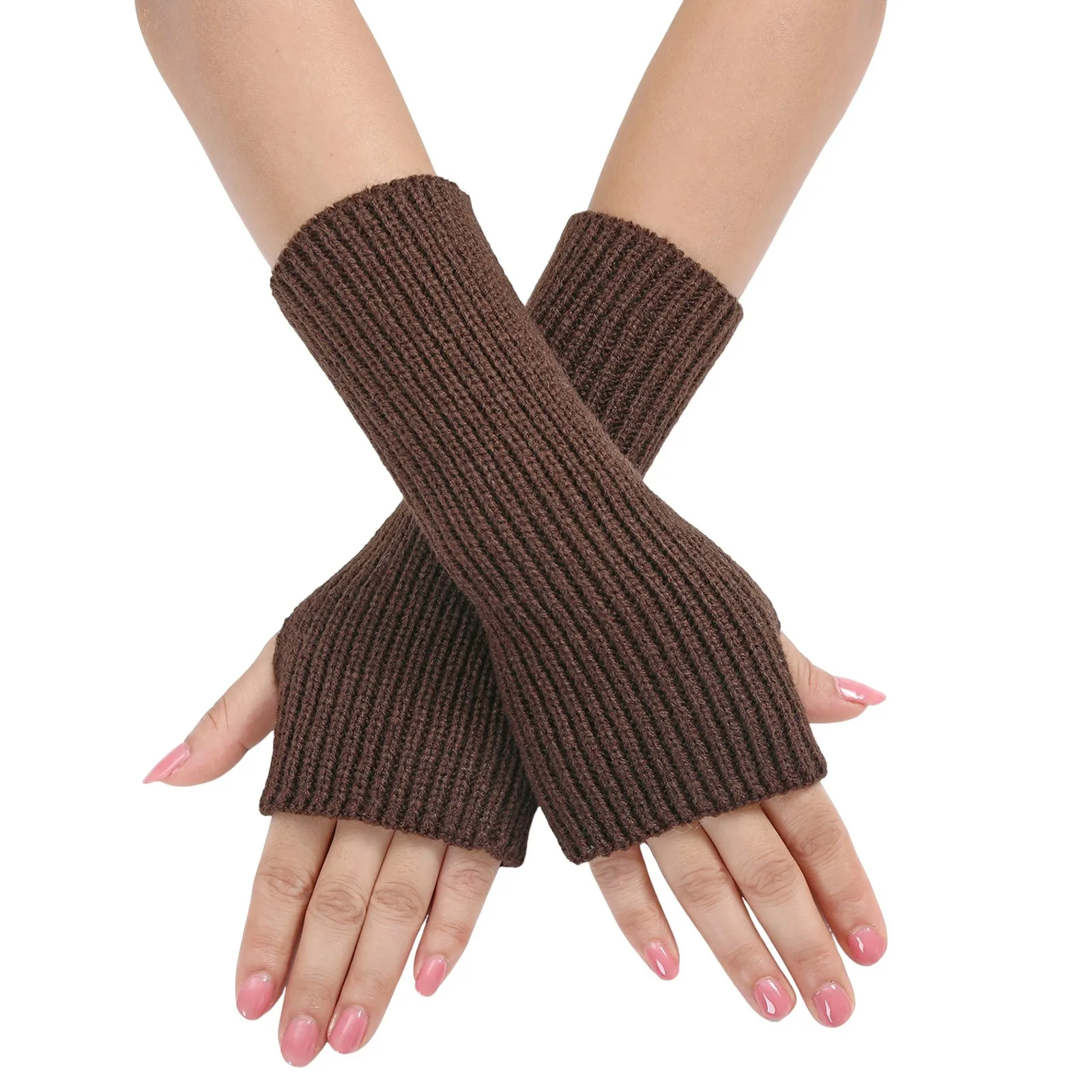 Ladies Warm Knit Fingerless Gloves Convertible Mittens Fashion Flowers Trendy 2025 Female Clothes Accessories Decor украшения
