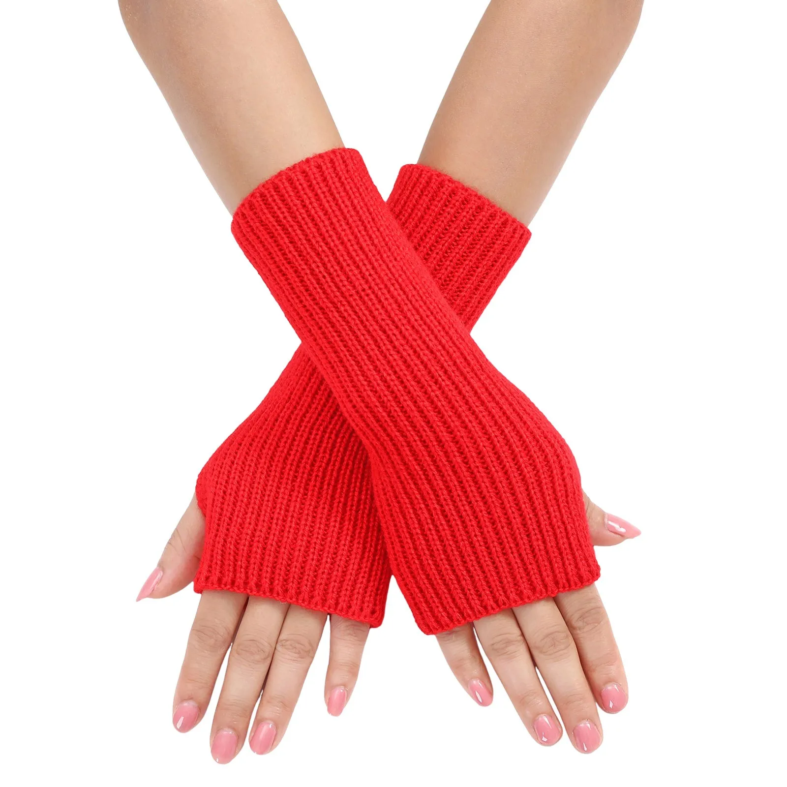 Ladies Warm Knit Fingerless Gloves Convertible Mittens Fashion Flowers Trendy 2025 Female Clothes Accessories Decor украшения
