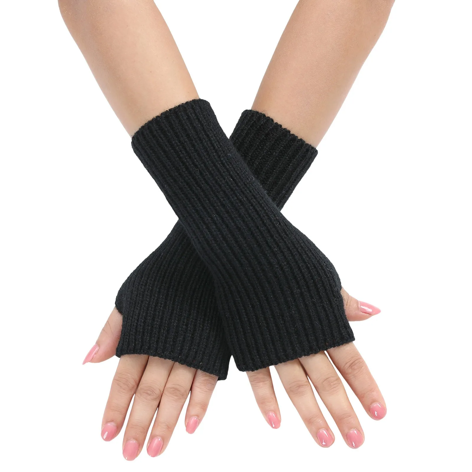 Ladies Warm Knit Fingerless Gloves Convertible Mittens Fashion Flowers Trendy 2025 Female Clothes Accessories Decor украшения