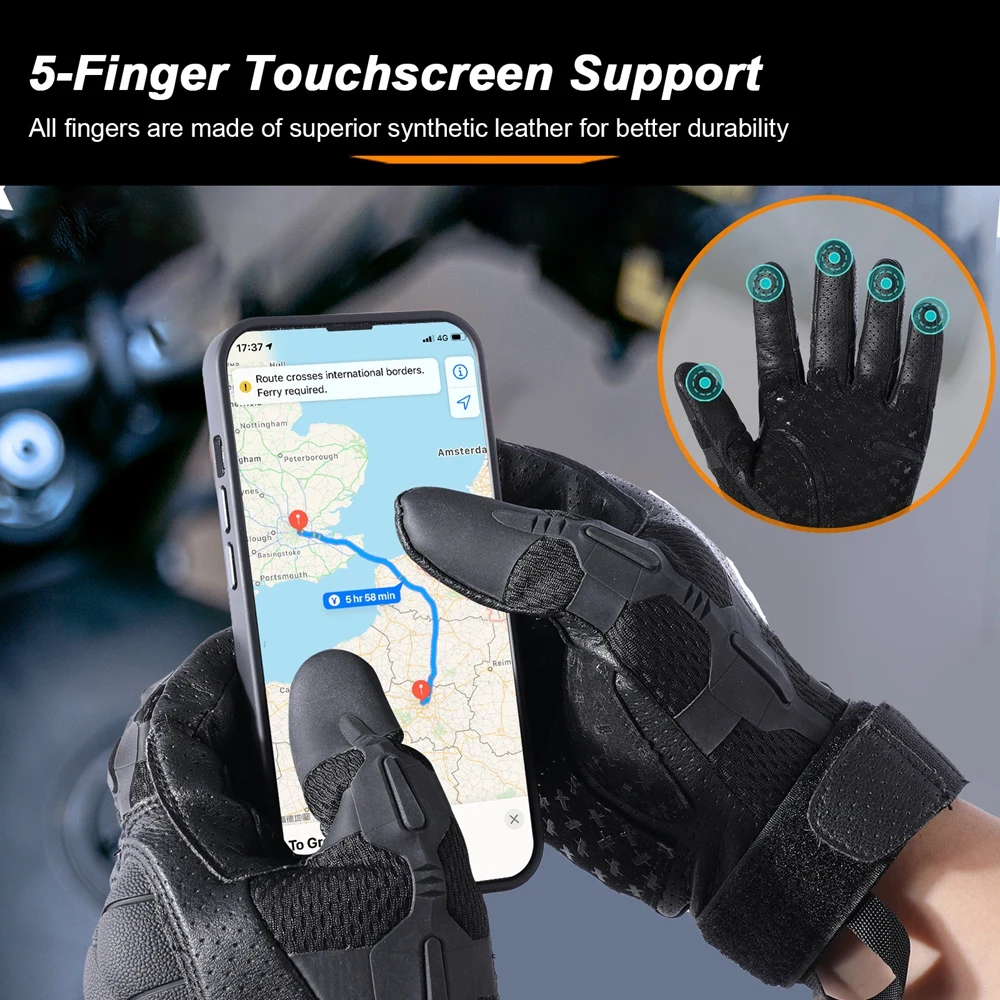 Premium Touch Screen Full Finger Gloves Outdoor Sports Tactical Motorcycle Cycling Hiking Hunting Work Anti-skid Protective Gear