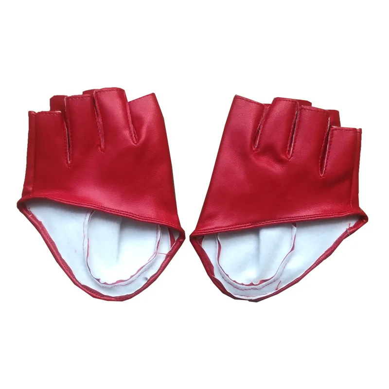 Women Half Finger PU Leather Short Gloves Sexy Modeling Dance Punk Gothic Party Cosplay Stage Performance Fingerless Mittens
