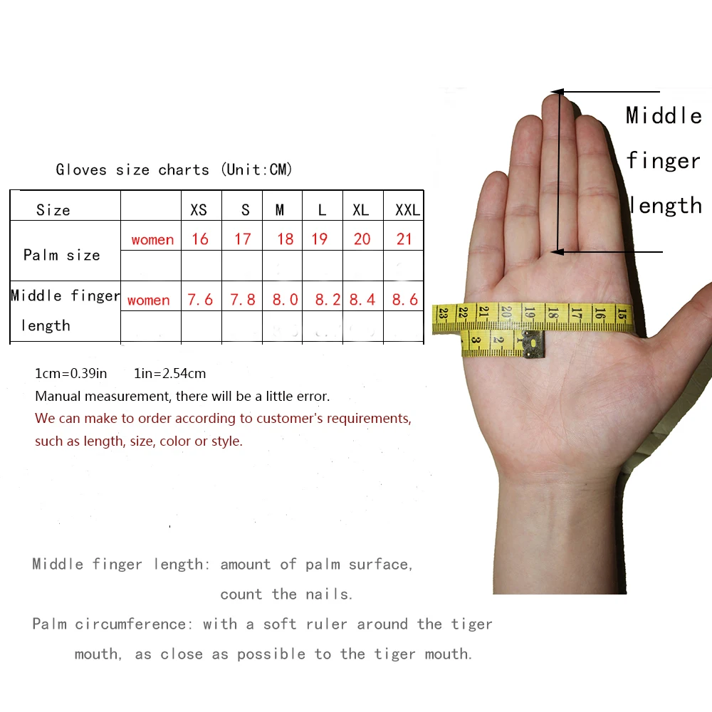 25cm Classic Pleated Genuine Leather Gloves Women Color Real Leather Gloves Sheepskin Leather Femal Winter Gloves