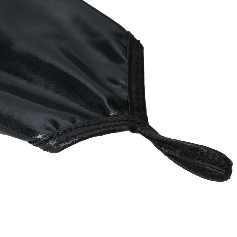 Sexy Long Black Metallic Feel Gloves Synthetic Leather Arm Sleeves Costume New