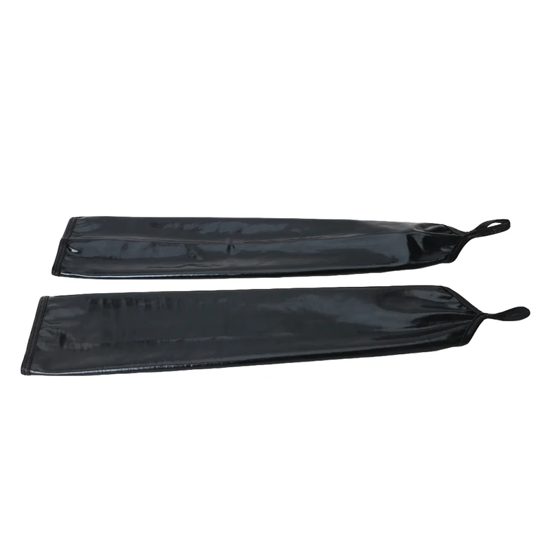 Sexy Long Black Metallic Feel Gloves Synthetic Leather Arm Sleeves Costume New