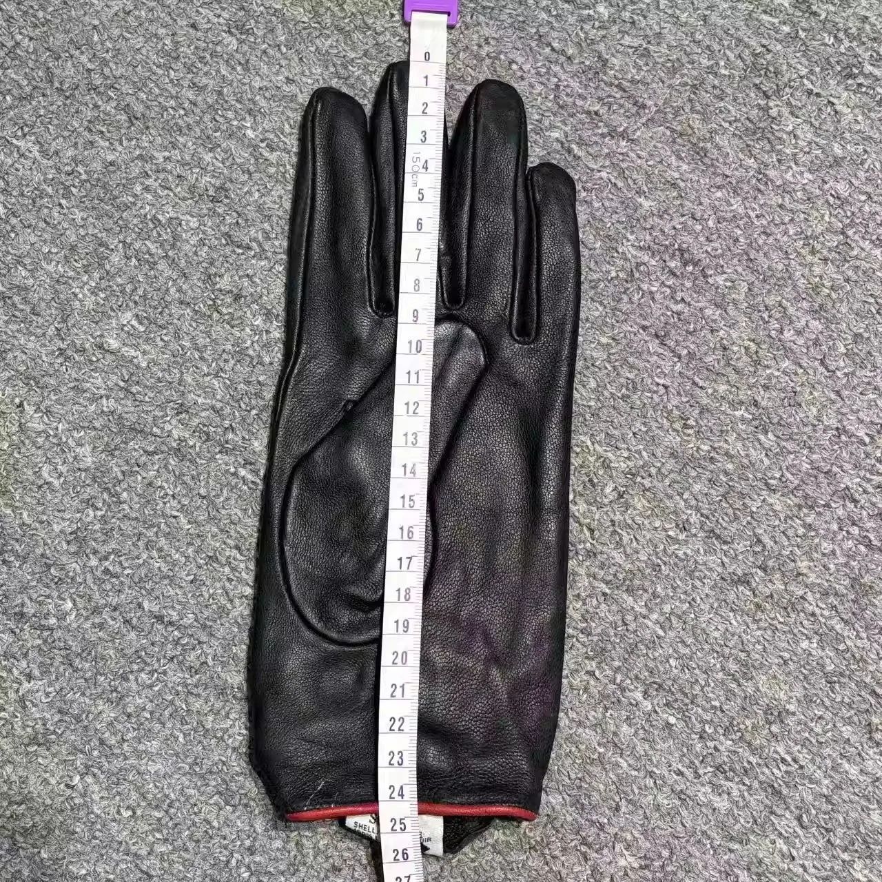 Women Genuine Sheepskin Finger Gloves, Warm Cold-Resistant Black Bow Decor, Simple Cycling Riding Gloves Big Size R3232