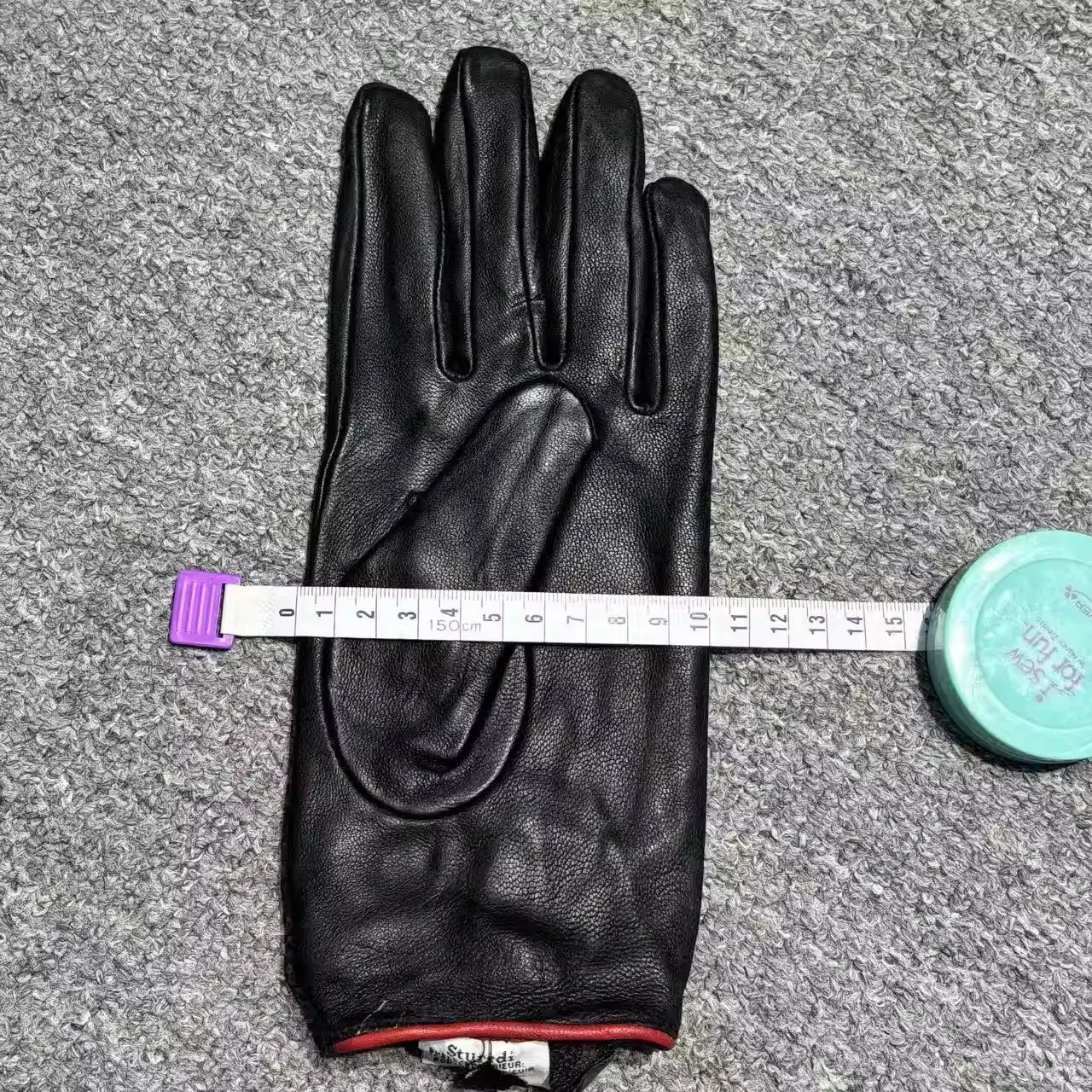 Women Genuine Sheepskin Finger Gloves, Warm Cold-Resistant Black Bow Decor, Simple Cycling Riding Gloves Big Size R3232