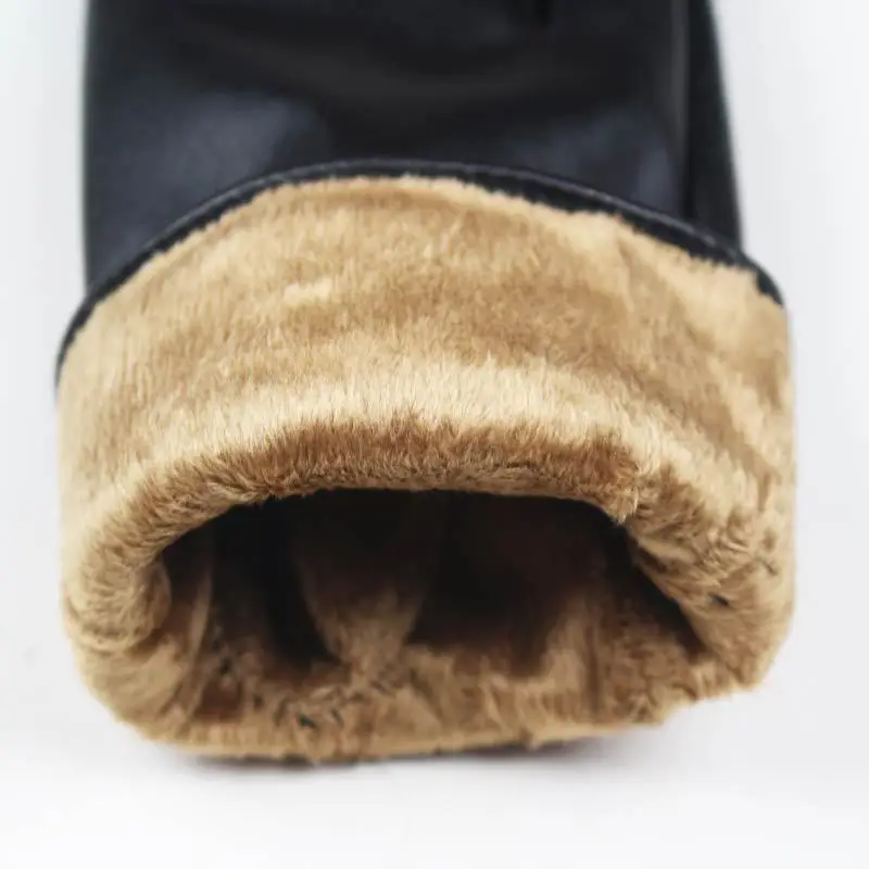 Women's Sheepskin Gloves Winter Warmth Plus Velvet Short Thin Screen Driving Female Color Leather Gloves High-end Winter Gloves