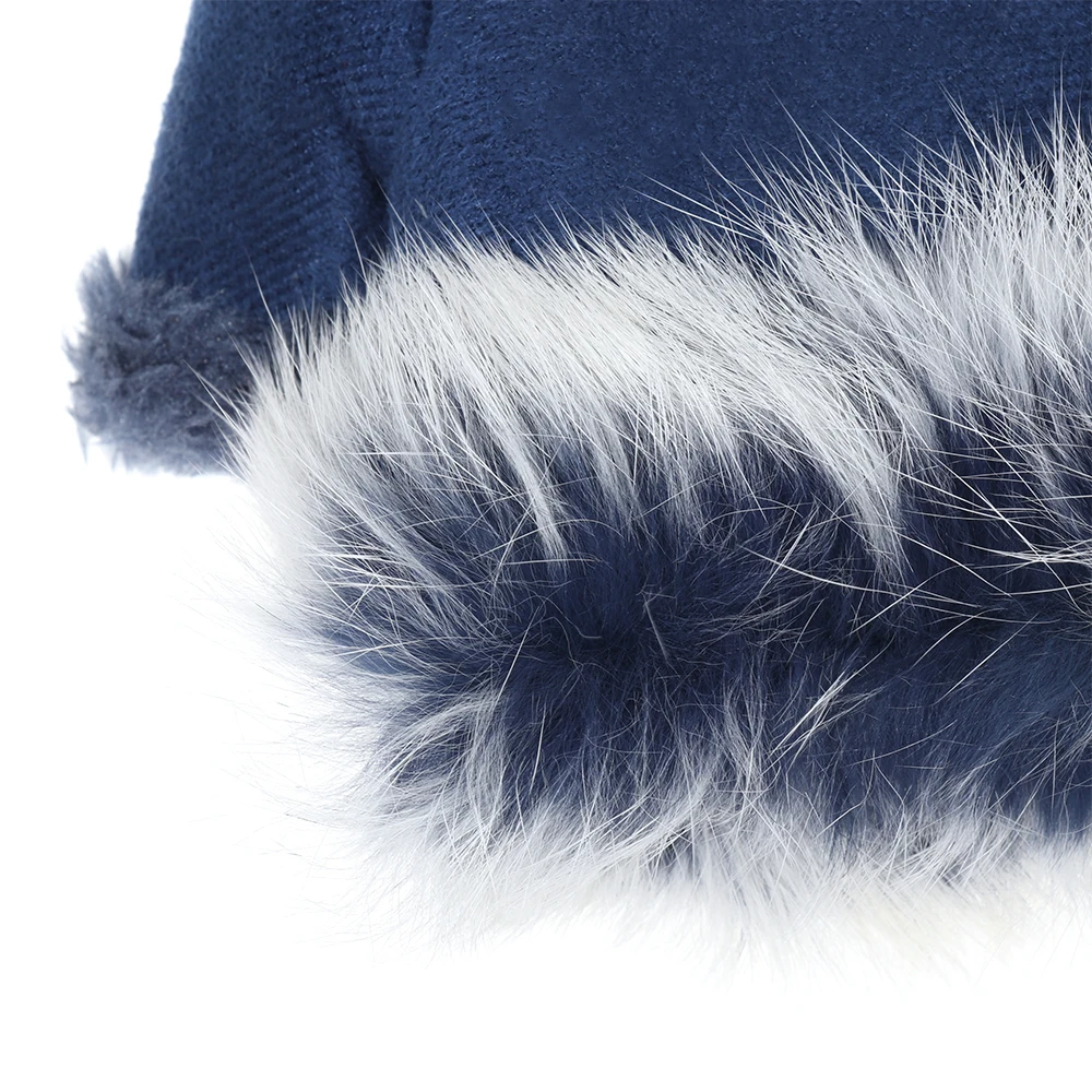 1Pair Fashion Winter Warm Gloves Women Girls Faux Rabbit Fur Warmer Fingerless Mittens Soft Suede Leather Stretch Gloves