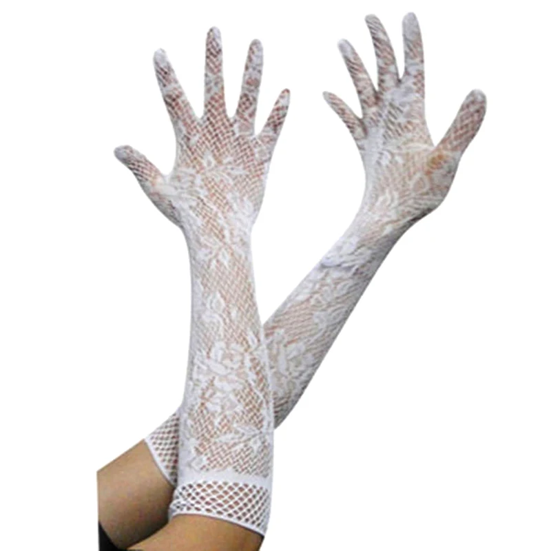 New Fashion Etiquette Gloves Long Fishnet Gloves Nets Smooth Fashion More Style Lace Beautiful Elegant Women Sexy Gloves
