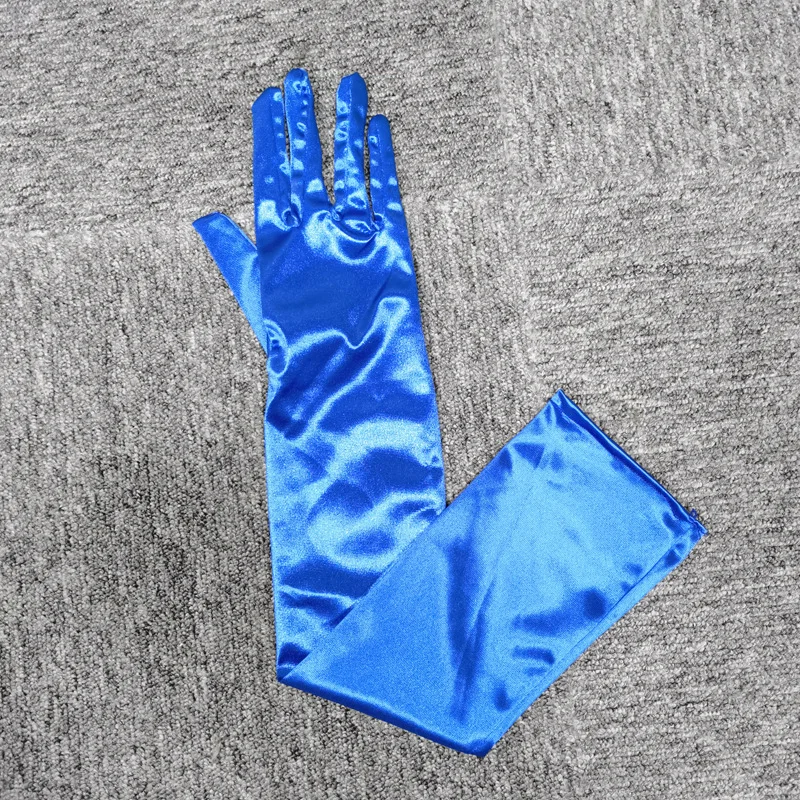 Women 55CM Long Ceremonial Gloves Stretch Satin Retro Party Prom Cosplay Ladies Bridal Wedding Dress Fashion Accessories