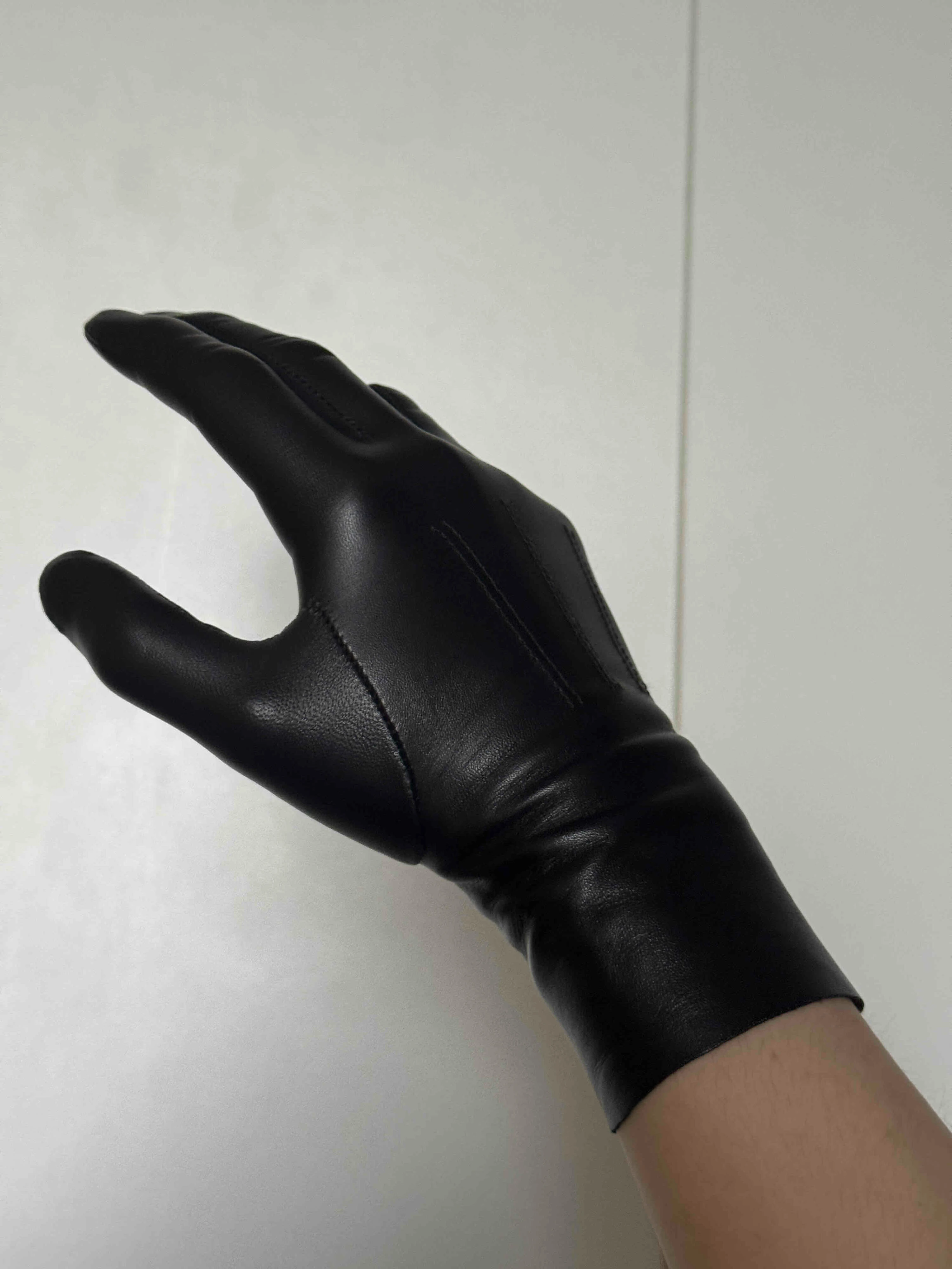 Men's Luxury Long Leather Gloves 25cm Unlined Soft Thin Fitted Gloves for Elegant Fashion
