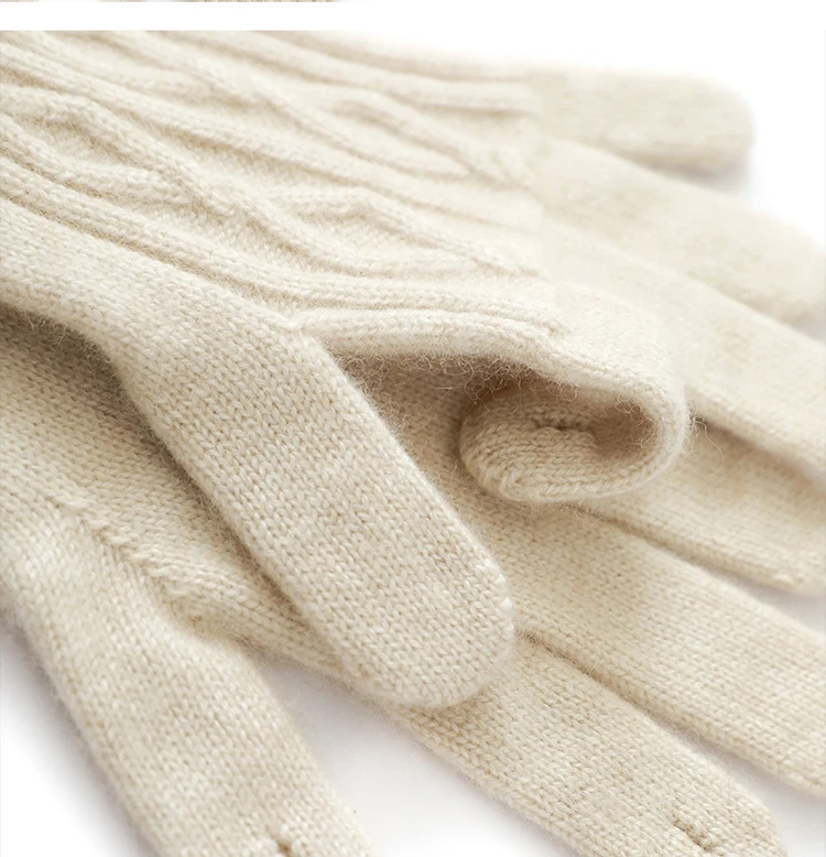 Women Warm Thick 100% Cashemere Knitted Gloves Touch Screen Men Women Fashion Winter Keep Warm Riding Skiing Outdoor Gloves