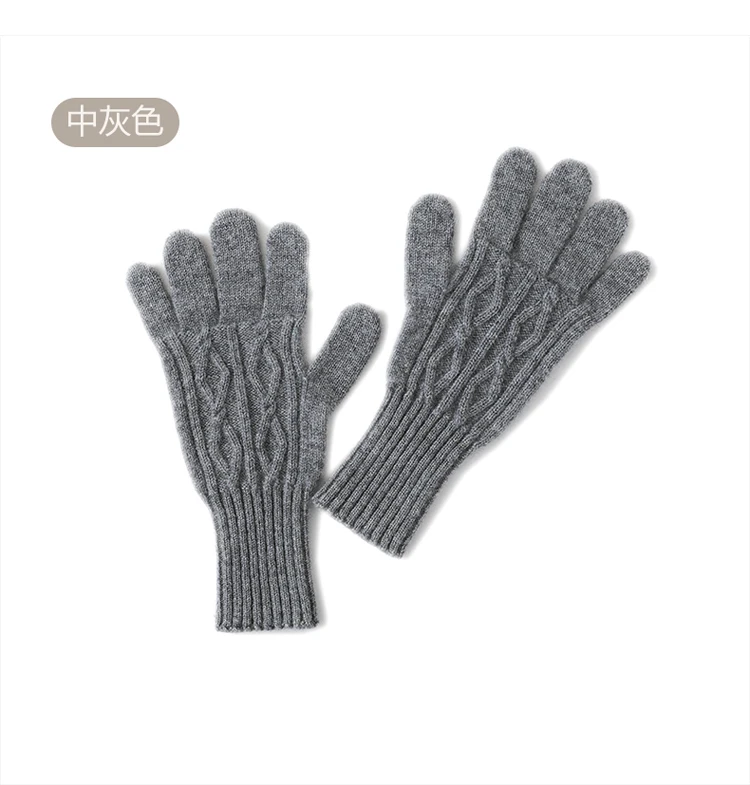 Women Warm Thick 100% Cashemere Knitted Gloves Touch Screen Men Women Fashion Winter Keep Warm Riding Skiing Outdoor Gloves