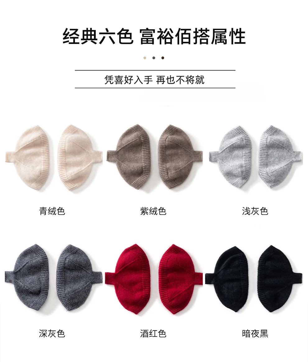 Winter Women 100% Cashmere Mitts Knitted Fingerless Gloves Thermal Gloves Semi Finger Lengthen Mittens Arm Warmers fishmouth