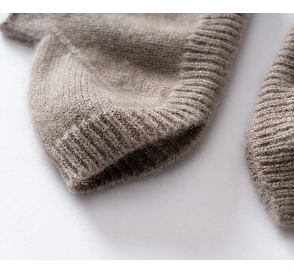 Winter Women 100% Cashmere Mitts Knitted Fingerless Gloves Thermal Gloves Semi Finger Lengthen Mittens Arm Warmers fishmouth
