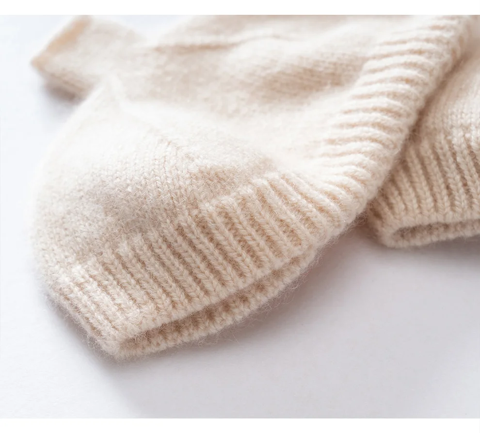 Winter Women 100% Cashmere Mitts Knitted Fingerless Gloves Thermal Gloves Semi Finger Lengthen Mittens Arm Warmers fishmouth