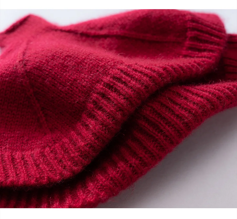 Winter Women 100% Cashmere Mitts Knitted Fingerless Gloves Thermal Gloves Semi Finger Lengthen Mittens Arm Warmers fishmouth