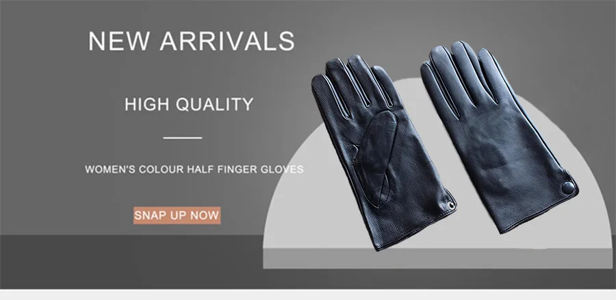 Men's Winter Leather Sheepskin Gloves Velvet Lined Warmth Cold Protection for Outdoor Motorcycle Driving