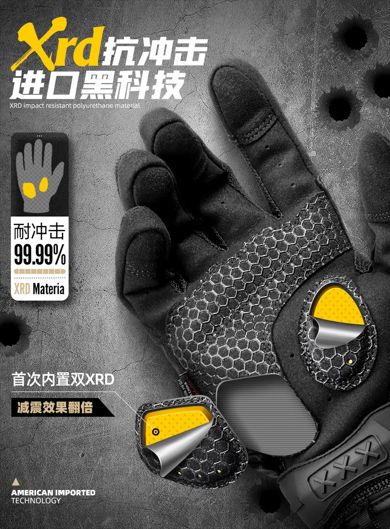 Outdoor Sport Techwear Full Finger Tactical Gloves Multi-purpose Breathable Touch-screen Motorcycle Cycling Protective Gloves