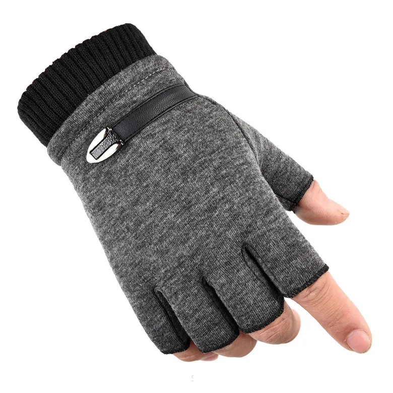 New Fashion Grace Men's Gloves Women Winter Vintage Warm Windproof Touch Screen Write Driving Fingerless Glove Mittens Wholesale