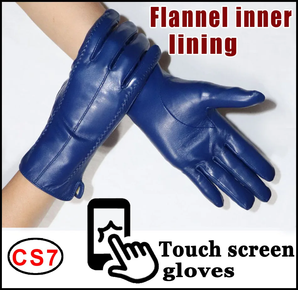 Women's Sheepskin Gloves Winter Warmth Plus Velvet Short Thin Touch Screen Driving Female Color Leather Gloves New High-end 2025