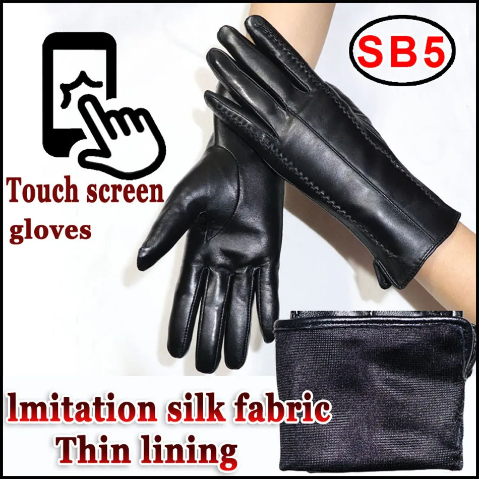 Women's Sheepskin Gloves Winter Warmth Plus Velvet Short Thin Touch Screen Driving Female Color Leather Gloves New High-end 2025