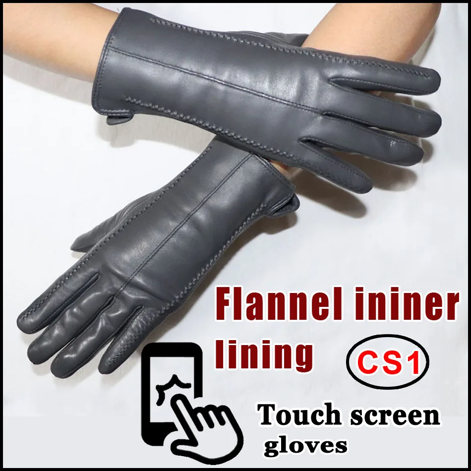 Women's Sheepskin Gloves Winter Warmth Plus Velvet Short Thin Touch Screen Driving Female Color Leather Gloves New High-end 2025