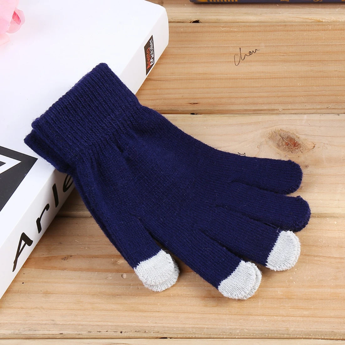 2023 Winter Soft Knitted Gloves Women Men Glove Touch Sensory Screen Thickened Plush Full Finger Mittens Cycling Couple Gloves