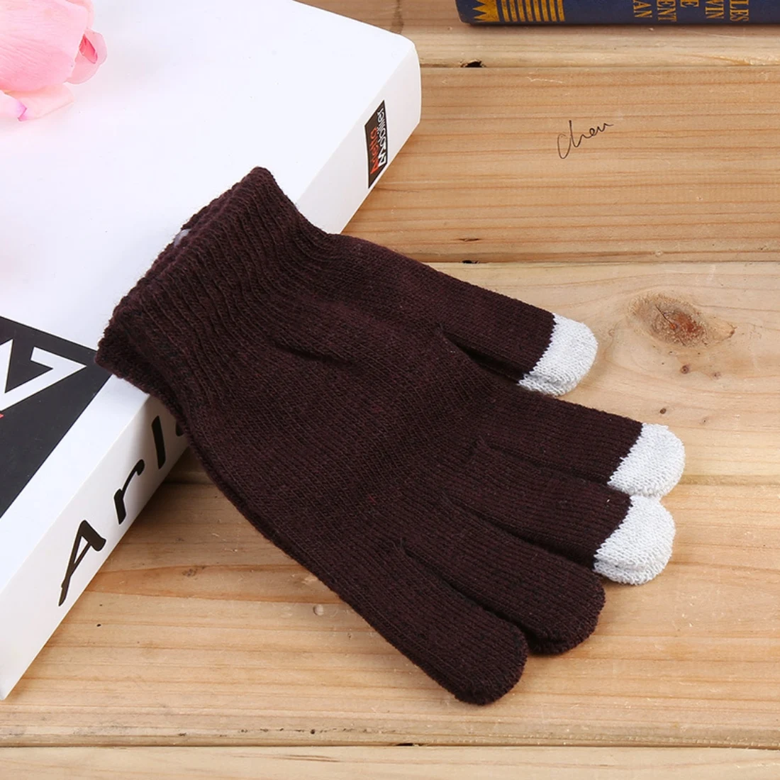 2023 Winter Soft Knitted Gloves Women Men Glove Touch Sensory Screen Thickened Plush Full Finger Mittens Cycling Couple Gloves