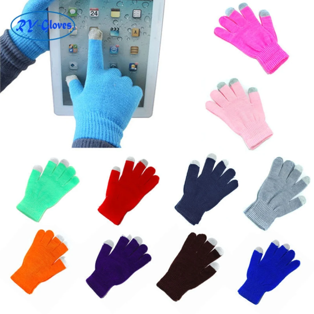 2023 Winter Soft Knitted Gloves Women Men Glove Touch Sensory Screen Thickened Plush Full Finger Mittens Cycling Couple Gloves