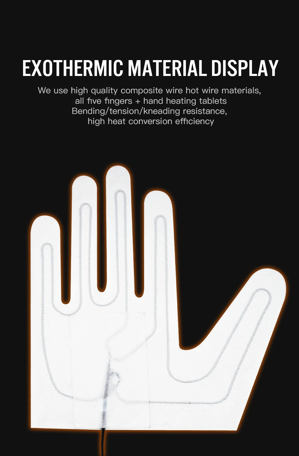 1 pair of electric heating gloves with battery heating, adjustable in three levels, suitable for men and women, winter anti slip