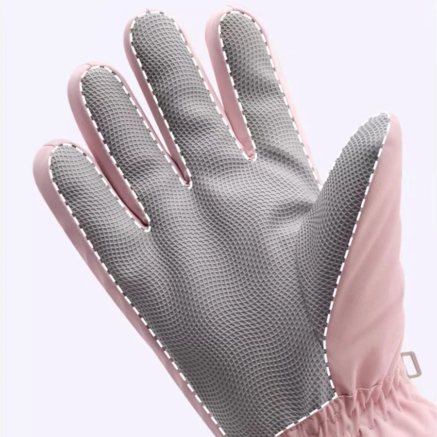 Ski gloves for winter women, outdoor cycling, windproof and cold proof with thick velvet insulation, anti slip touch screen glov