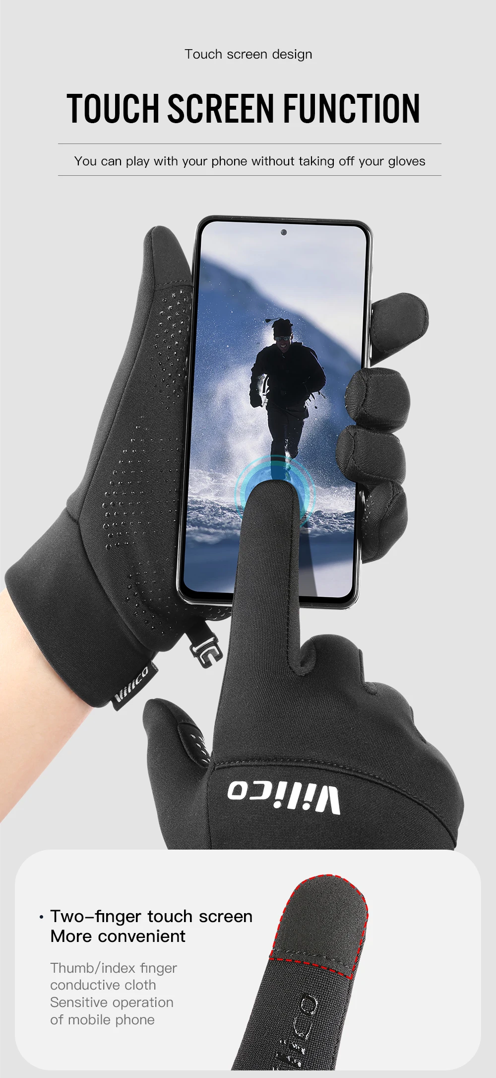 Outdoor Sports,Running,Winter Cycling,Touch Screen Gloves,Women'S Autumn And Winter Cycling,Warm And Windproof With Fleece Glove