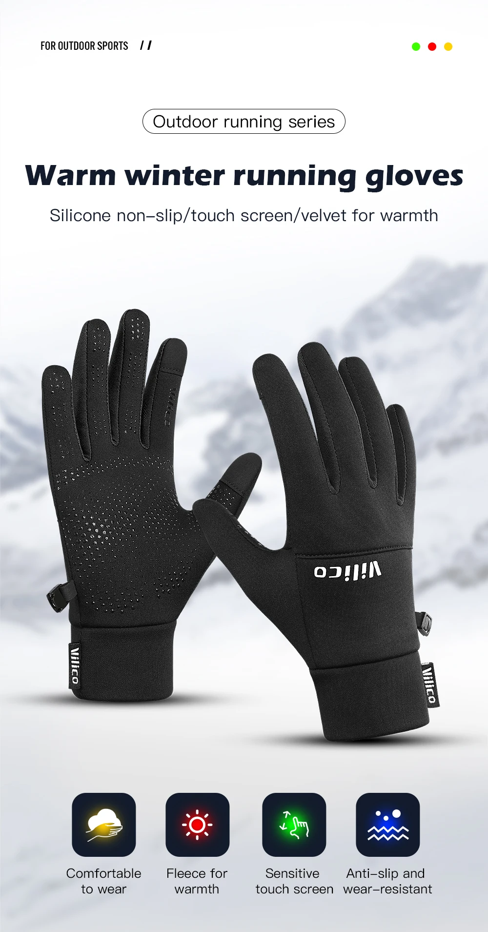 Outdoor Sports,Running,Winter Cycling,Touch Screen Gloves,Women'S Autumn And Winter Cycling,Warm And Windproof With Fleece Glove