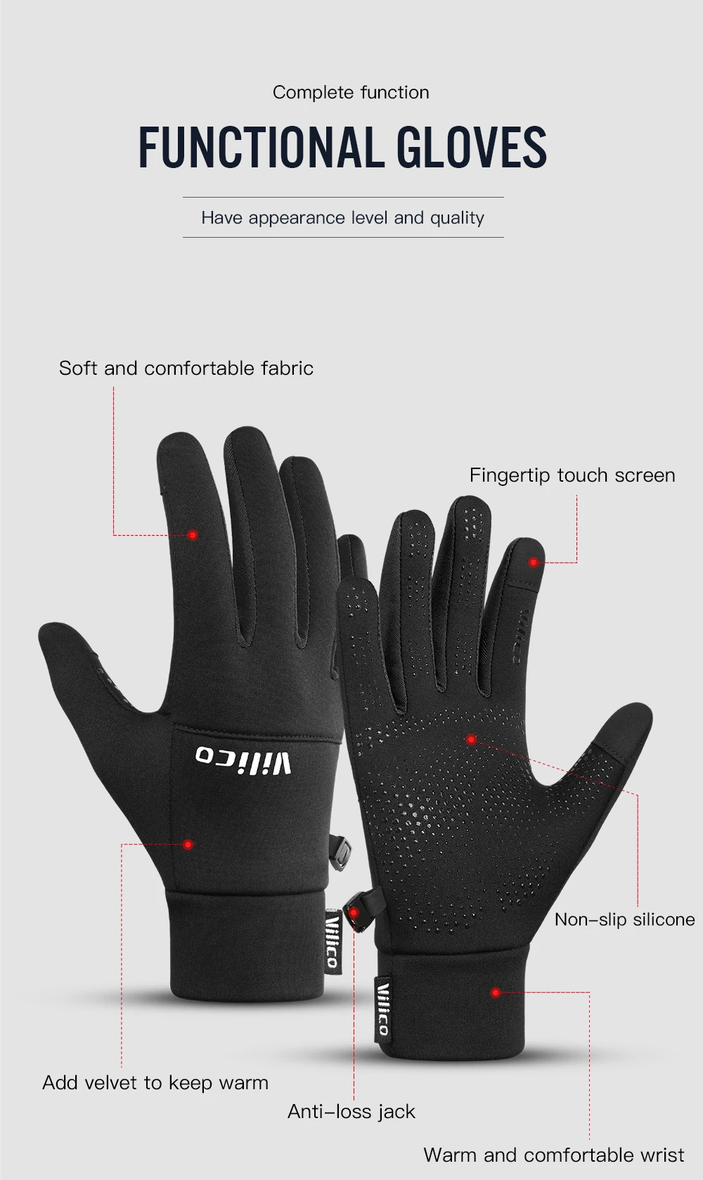 Outdoor Sports,Running,Winter Cycling,Touch Screen Gloves,Women'S Autumn And Winter Cycling,Warm And Windproof With Fleece Glove