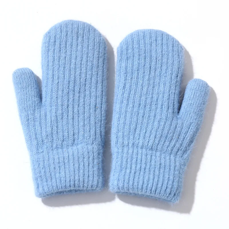 Knitted Gloves Wool Mittens Men Women Winter Outdoor Windproof Warm Student Thick Cute Fluffy Mittens Rabbit Hair Gloves