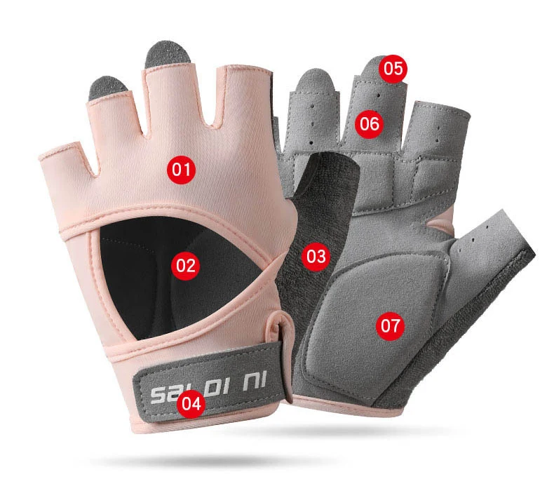 Sports Gloves Weight Lifting Fitness Cycling Half Finger Sun Protection Barbell Ice Silk Men Women Yoga Anti-Slip Gloves