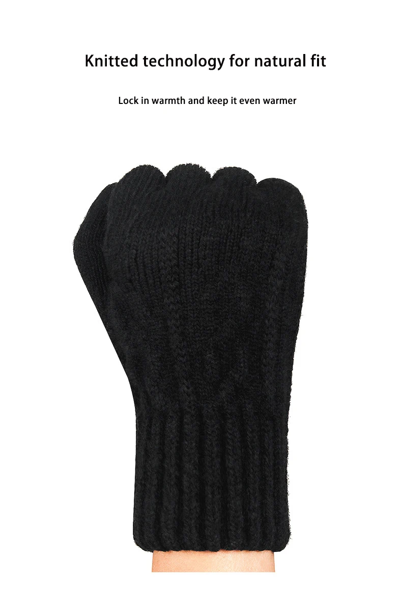 Winter New Warm Knitted Gloves For Men Women Students Solid Touchscreen Mittens Outdoor Knitting Cycling Skiing Writing Gloves