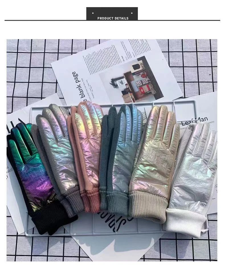 New Fashion Grace Lady Glove Mittens Women Winter Vintage Driving Cycling Keep Warm Touch Screen Glossy Windproof Gloves G088