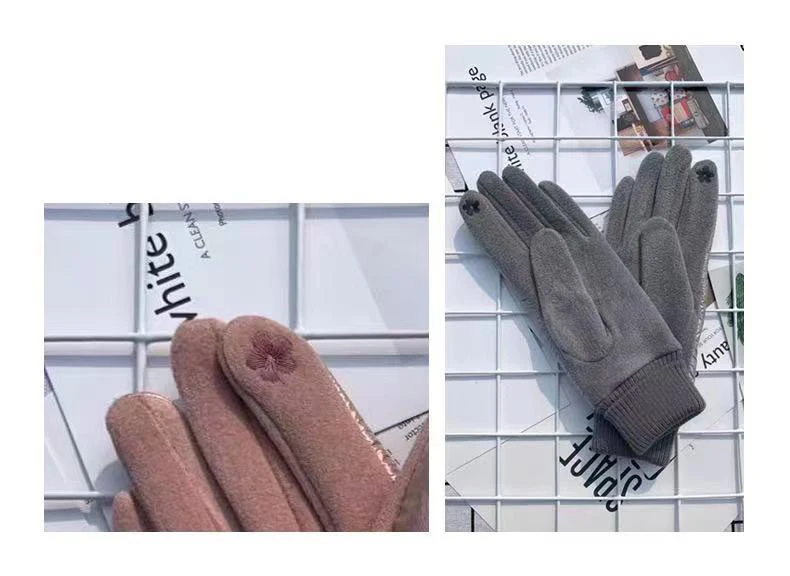 New Fashion Grace Lady Glove Mittens Women Winter Vintage Driving Cycling Keep Warm Touch Screen Glossy Windproof Gloves G088