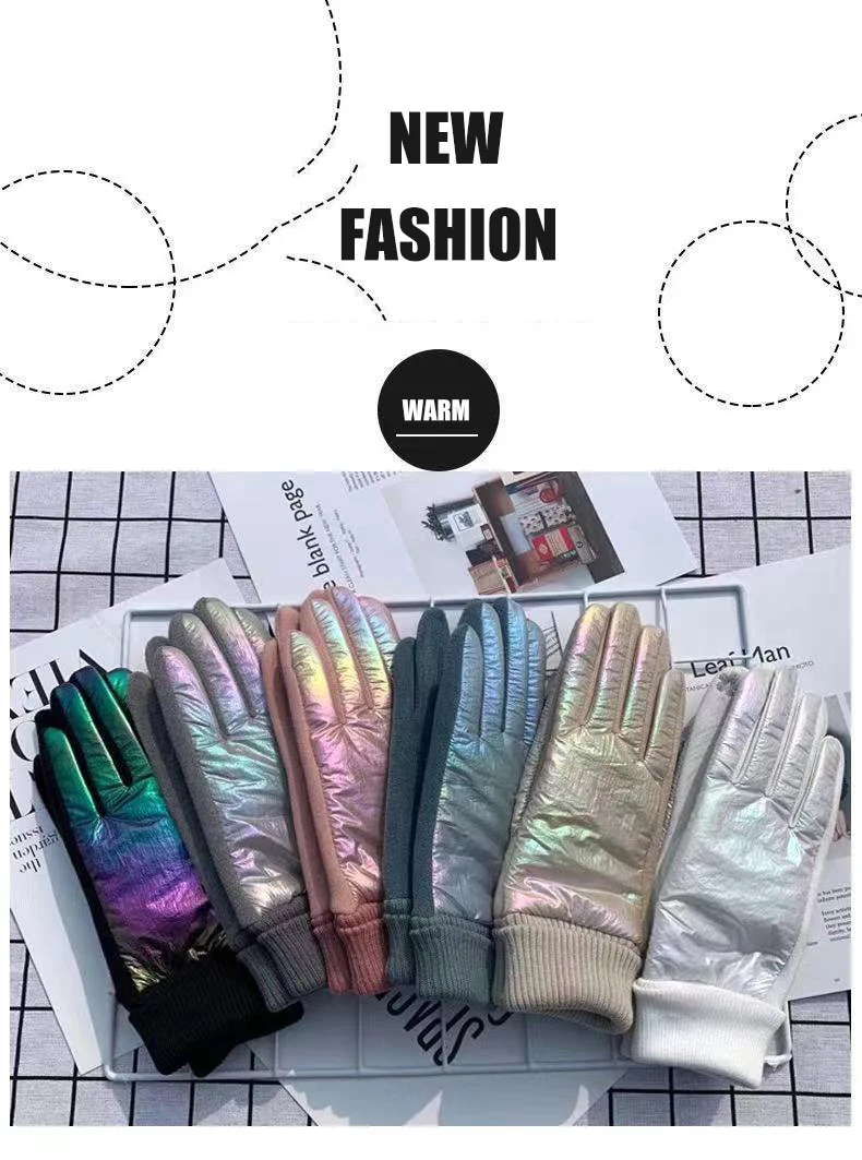 New Fashion Grace Lady Glove Mittens Women Winter Vintage Driving Cycling Keep Warm Touch Screen Glossy Windproof Gloves G088
