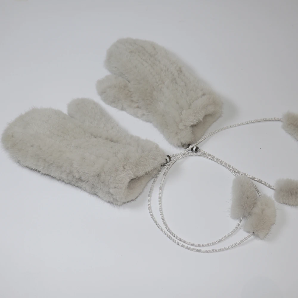 2026 New Knitted 100% Natural Mink Fur Gloves Women Winter Warm Good Elastic Mink Fur Mittens Russian Female Genuine Fur Glove