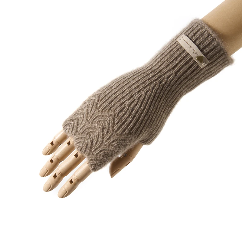 Benefit Price Women 100% Premium Cashmere Mitts Knitted Lace Fingerless Gloves Lady Elegant Thermal Gloves Lengthen Mittens