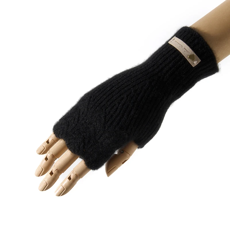 Benefit Price Women 100% Premium Cashmere Mitts Knitted Lace Fingerless Gloves Lady Elegant Thermal Gloves Lengthen Mittens