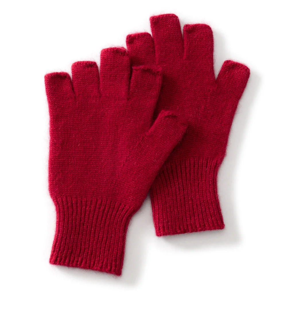 New Cashmere Gloves 100% Pure Cashmere Fingerless Gloves Fashion Warm Best Selling Solid Color Gloves