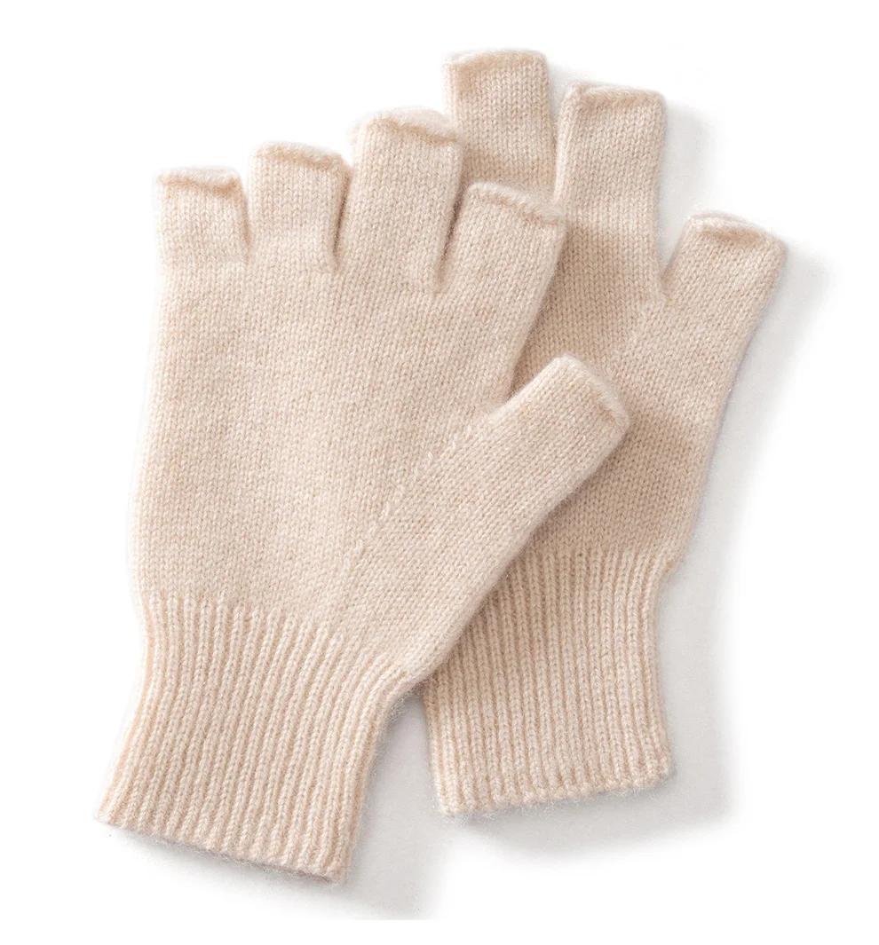 New Cashmere Gloves 100% Pure Cashmere Fingerless Gloves Fashion Warm Best Selling Solid Color Gloves